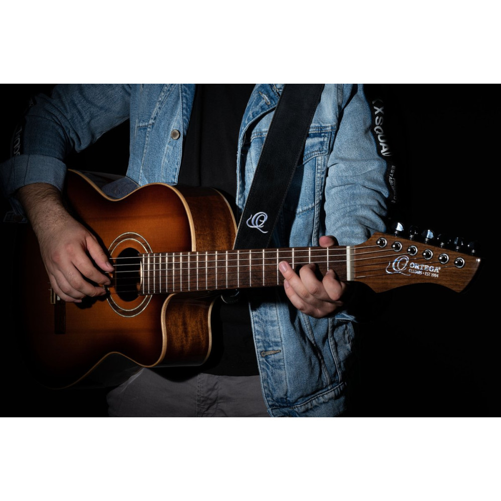 Ortega OSSU-10 Suede-Leather Guitar-Strap - Ash