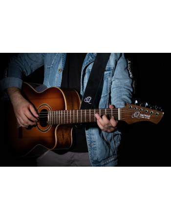 Ortega OSSU-10 Suede-Leather Guitar-Strap - Ash