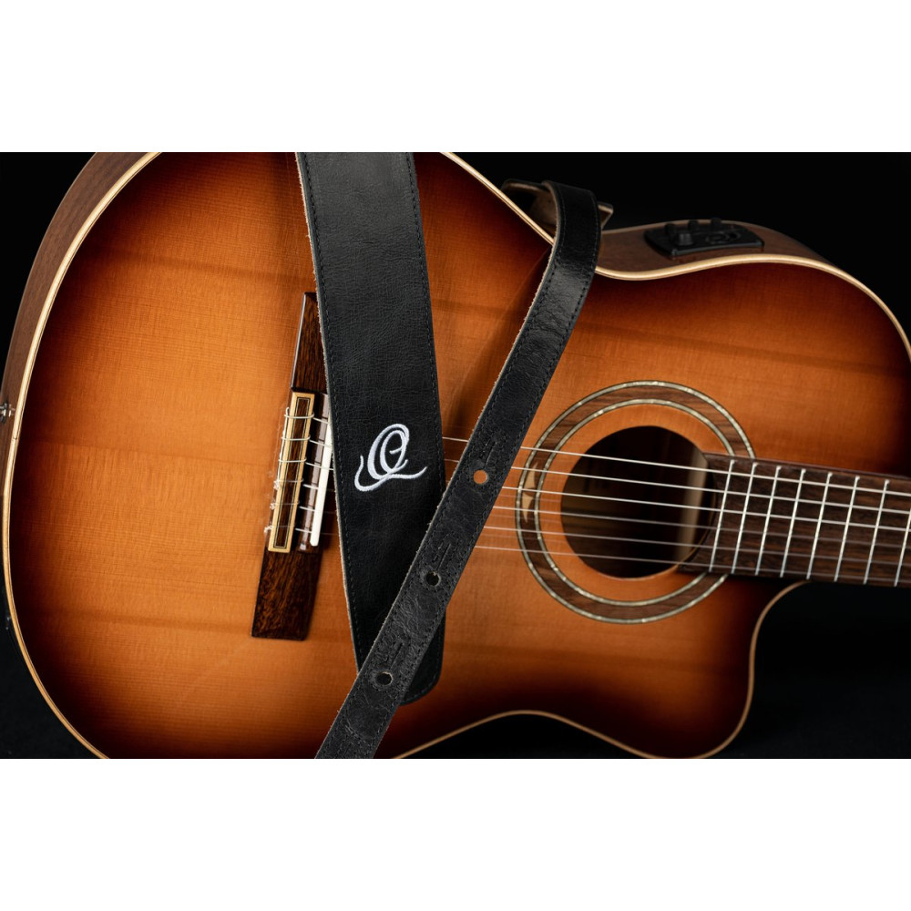Ortega OSSU-10 Suede-Leather Guitar-Strap - Ash