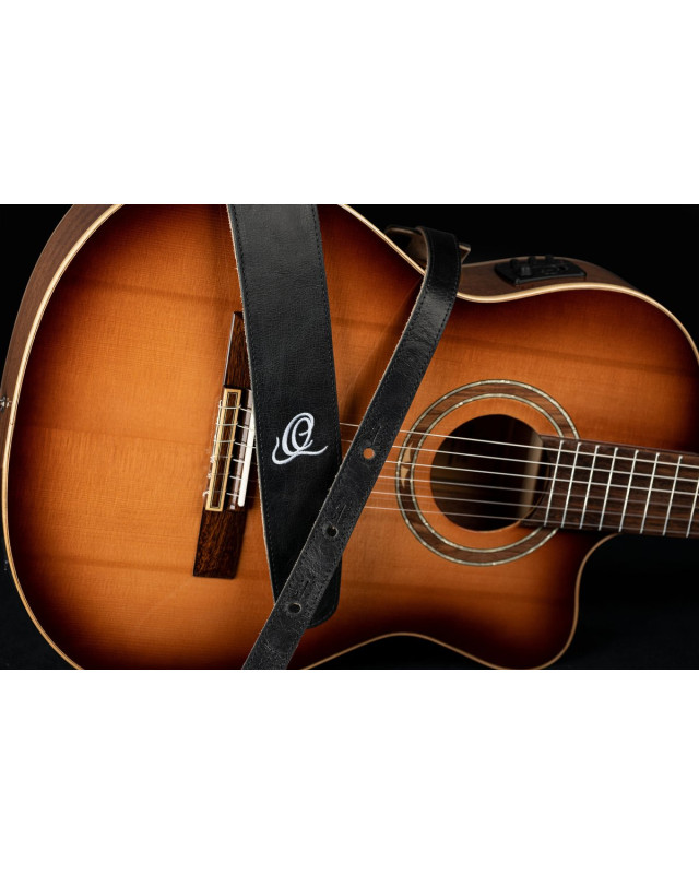 Ortega OSSU-10 Suede-Leather Guitar-Strap - Ash