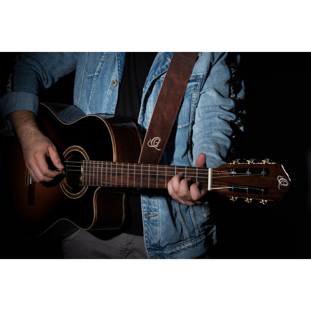 Ortega OSSU-20 Suede-Leather Guitar-Strap - Peat