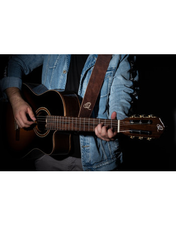 Ortega OSSU-20 Suede-Leather Guitar-Strap - Peat