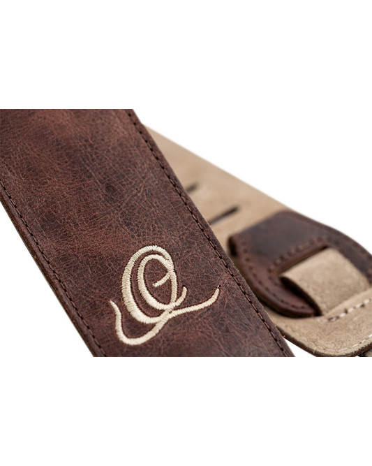 Ortega OSSU-20 Suede-Leather Guitar-Strap - Peat
