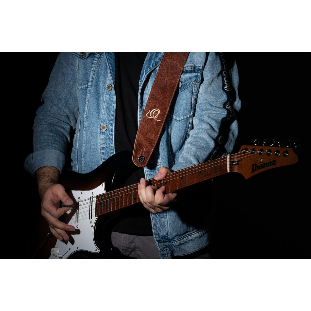Ortega OSSU-30 Suede-Leather Guitar-Strap - Caramel