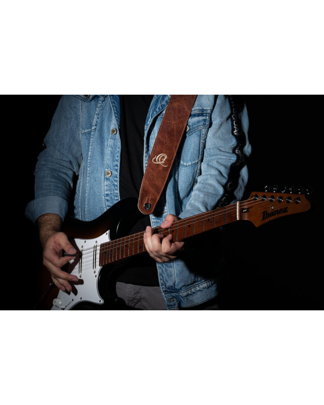 Ortega OSSU-30 Suede-Leather Guitar-Strap - Caramel