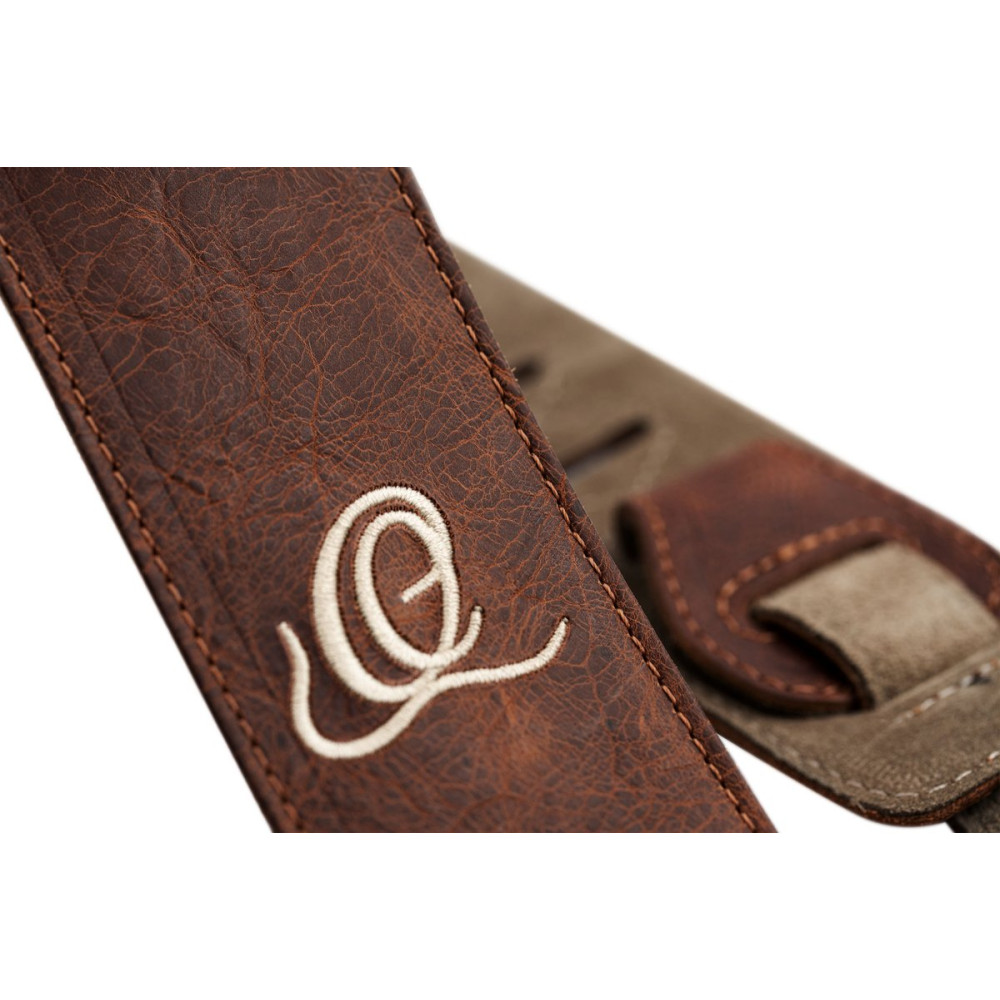 Ortega OSSU-30 Suede-Leather Guitar-Strap - Caramel