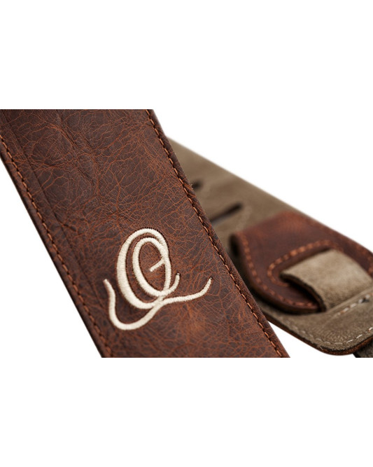 Ortega OSSU-30 Suede-Leather Guitar-Strap - Caramel