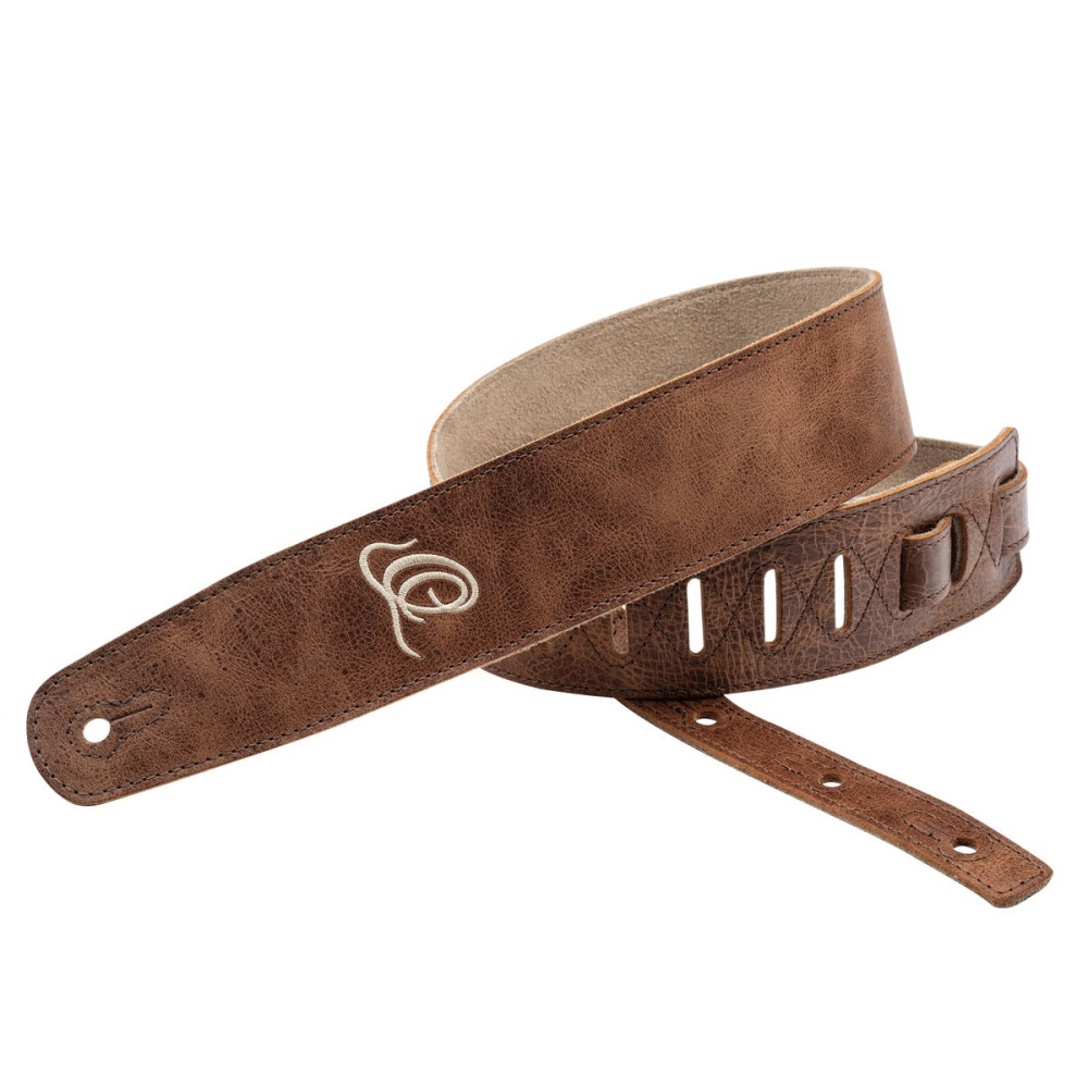 Ortega OSSU-40 Suede-Leather Guitar-Strap - Cognac