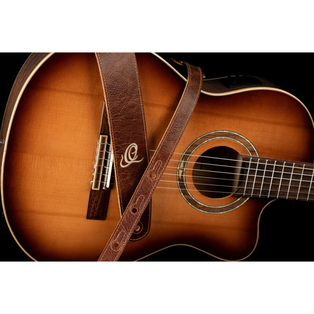Ortega OSSU-50 Suede-Leather Guitar-Strap - Vintage Malt