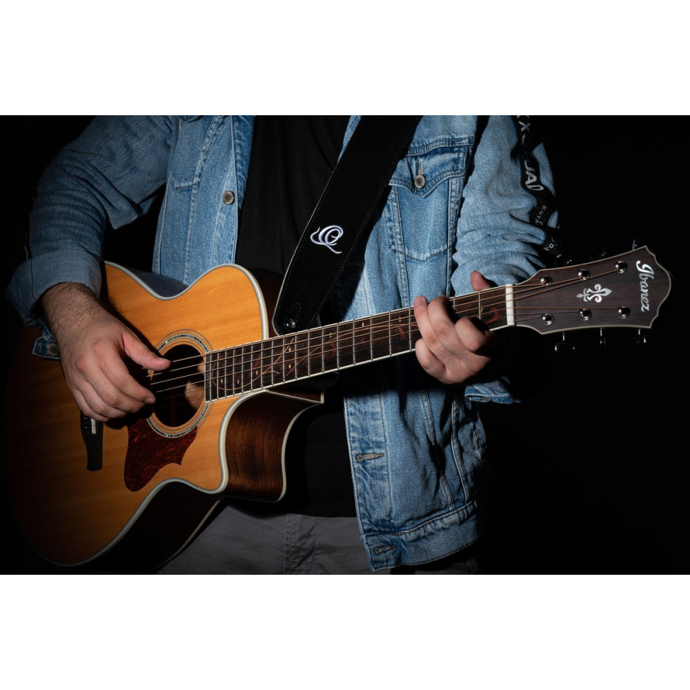 Ortega OSSU-60 Suede-Leather Guitar-Strap - Relax Black