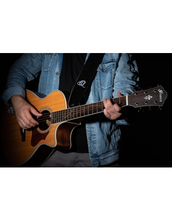 Ortega OSSU-60 Suede-Leather Guitar-Strap - Relax Black