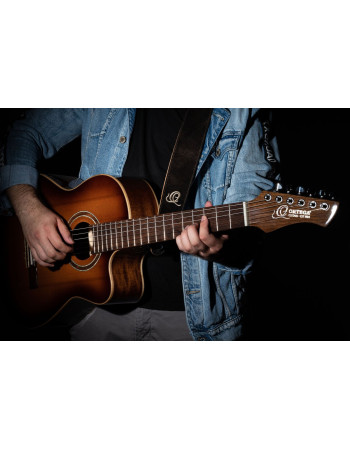Ortega OSSU-70 Suede-Leather Guitar-Strap - Patina Bronze