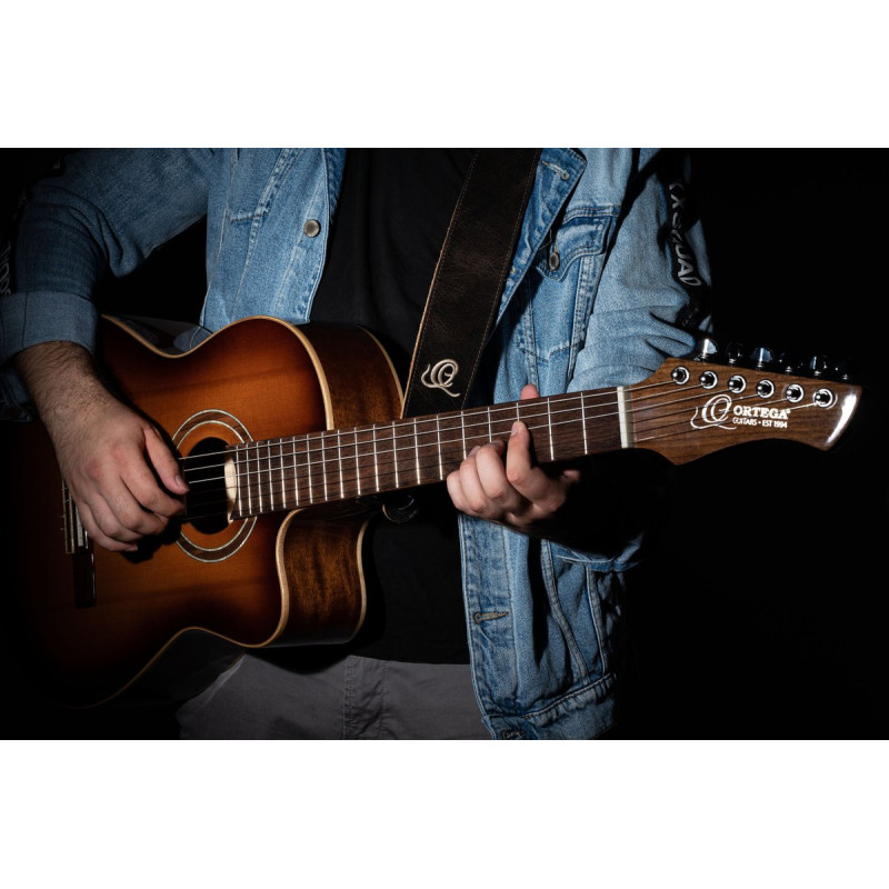 Ortega OSSU-70 Suede-Leather Guitar-Strap - Patina Bronze