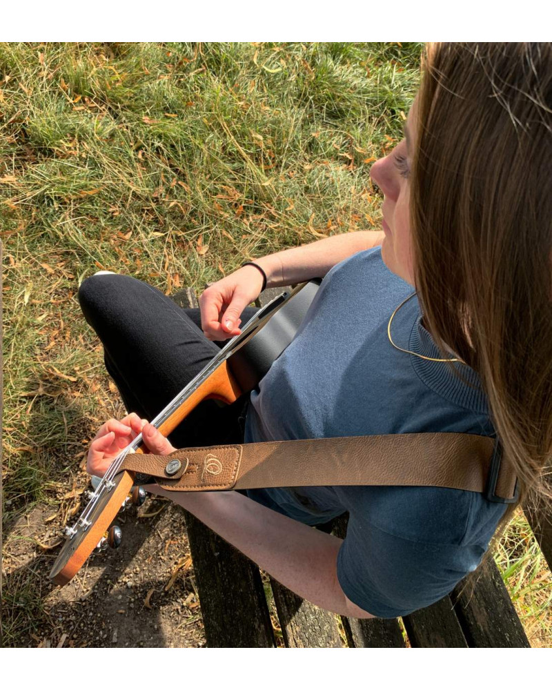 Ortega OSVU-TN Vegan Series Ukulele-Strap - Tan + Bonus CONNECT-XX