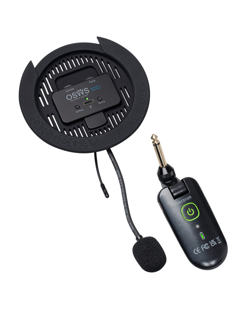 Ortega OSWS100 Wireless Soundhole Pickup System for acoustic guitars - 100 mm Diameter
