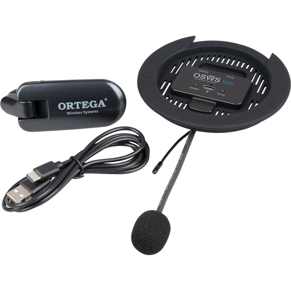 Ortega OSWS100 Wireless Soundhole Pickup System for acoustic guitars - 100 mm Diameter