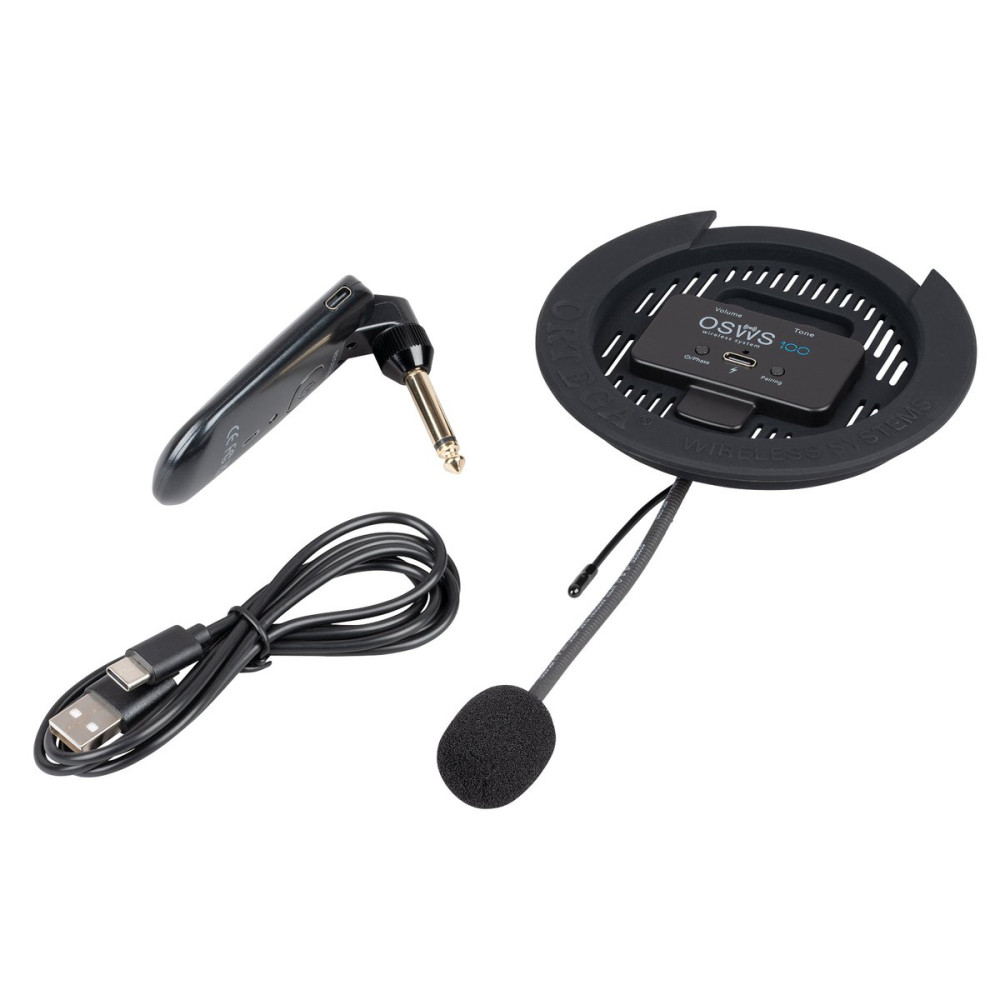 Ortega OSWS100 Wireless Soundhole Pickup System for acoustic guitars - 100 mm Diameter