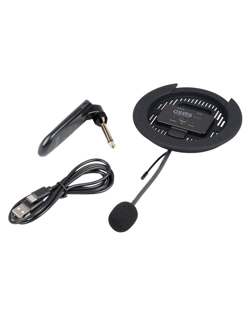 Ortega OSWS100 Wireless Soundhole Pickup System for acoustic guitars - 100 mm Diameter