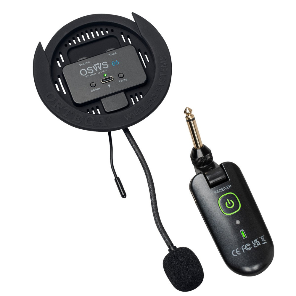 Ortega OSWS86 Wireless Soundhole Pickup System for classical guitars - 86 mm Diameter