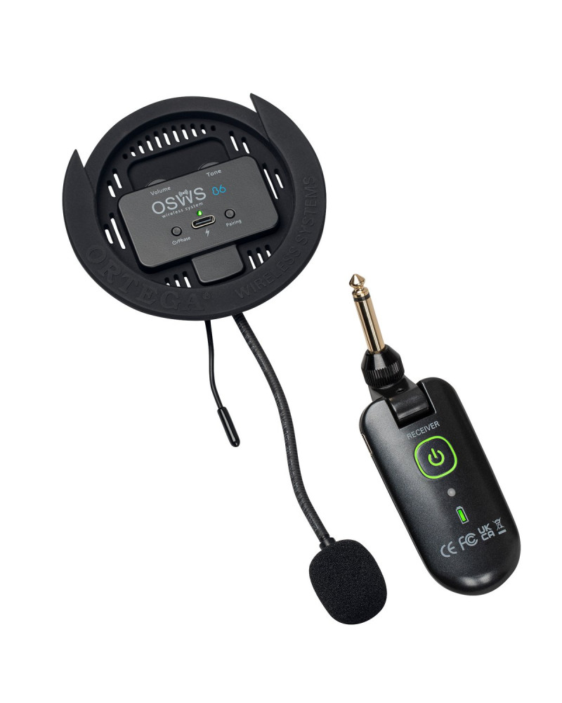 Ortega OSWS86 Wireless Soundhole Pickup System for classical guitars - 86 mm Diameter
