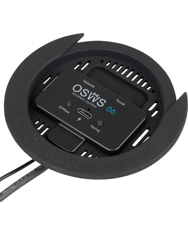 Ortega OSWS86 Wireless Soundhole Pickup System for classical guitars - 86 mm Diameter