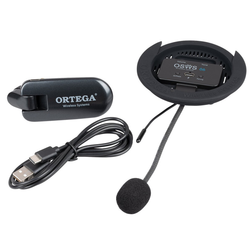 Ortega OSWS86 Wireless Soundhole Pickup System for classical guitars - 86 mm Diameter
