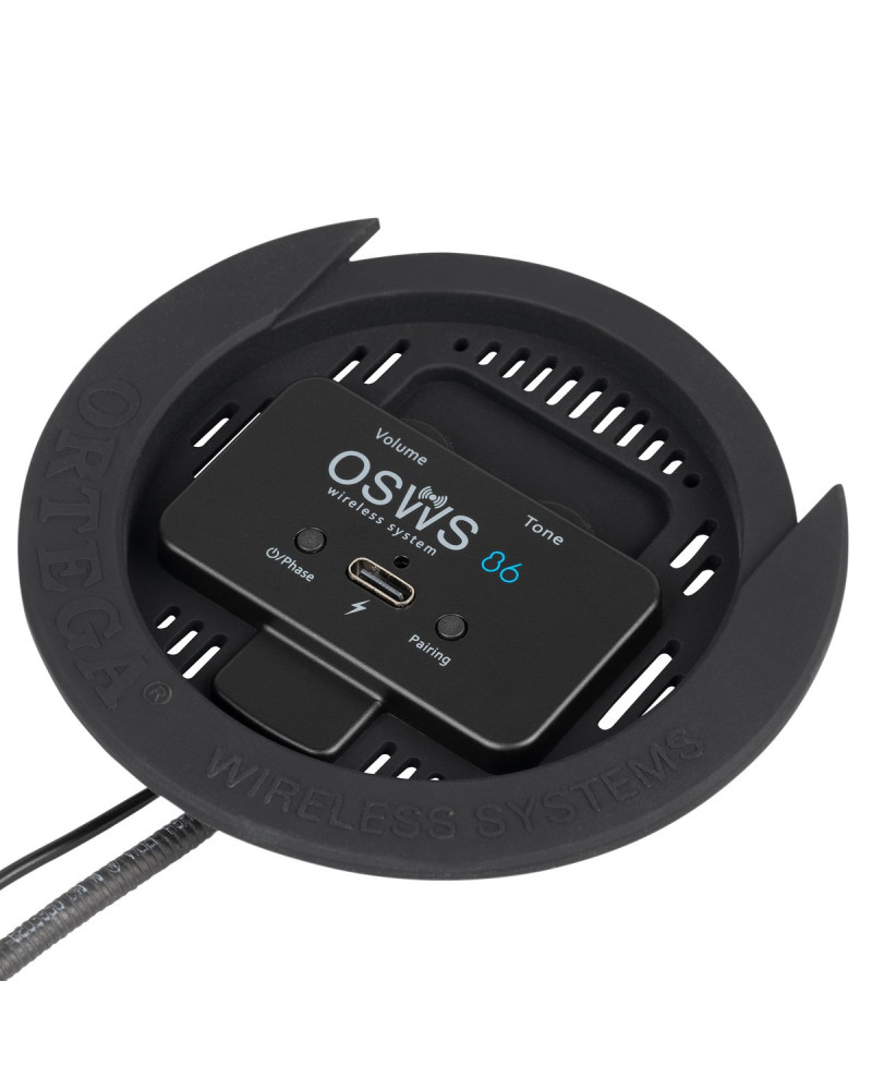 Ortega OSWS86 Wireless Soundhole Pickup System for classical guitars - 86 mm Diameter