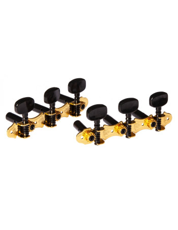 Ortega OTM-FAMILYBK Family Series Guitar Tuning Machines - Gold/Black