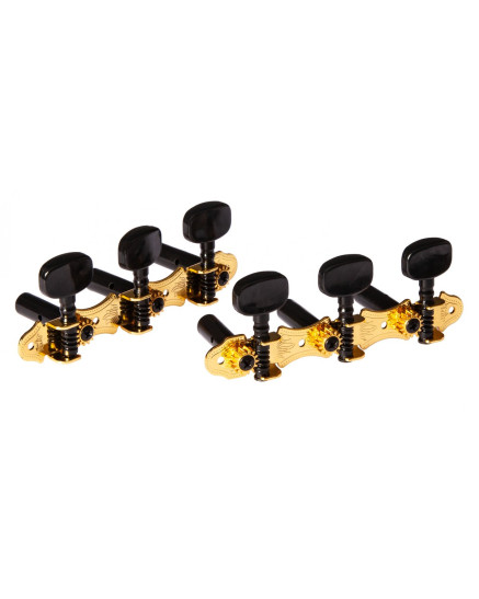 Ortega OTM-FAMILYBK Family Series Guitar Tuning Machines - Gold/Black