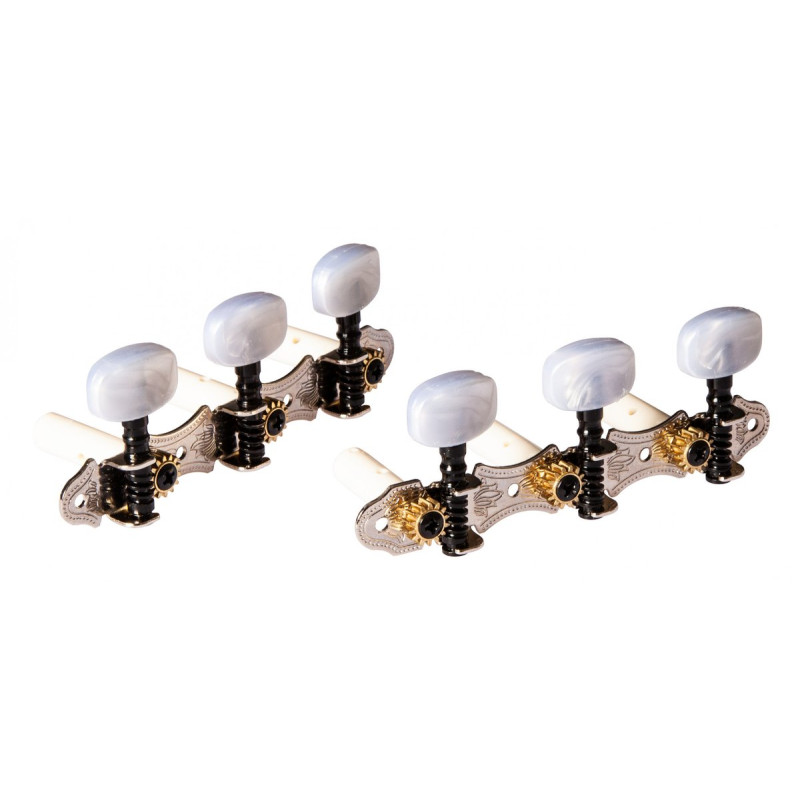 Ortega OTM-FAMILYNT Family Series Guitar Tuning Machines - Chrome/White