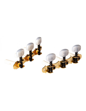 Ortega OTM-FAMILYPRO Family Series Pro Guitar Tuning Machines - Gold/White