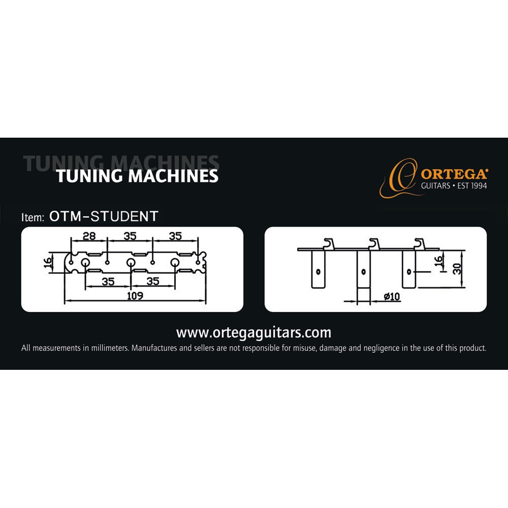 Ortega OTM-STUDENT Student Series Guitar Tuning Machines - Chrome/Black