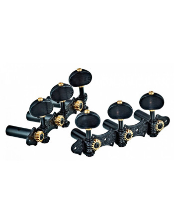 Ortega OTMDLX-BKBK DeLuxe Guitar Tuning Machines - Black/Black