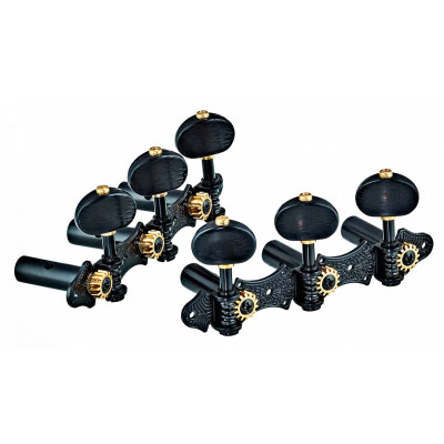 Ortega OTMDLX-BKBK DeLuxe Guitar Tuning Machines - Black/Black