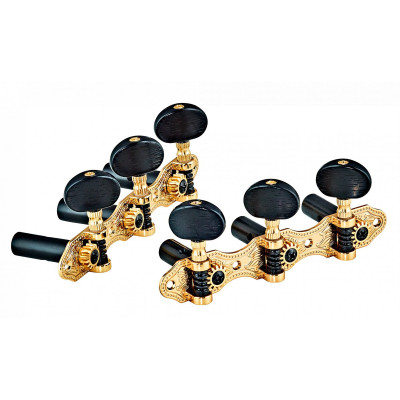 Ortega OTMDLX-GOBK DeLuxe Guitar Tuning Machines - Black/Gold