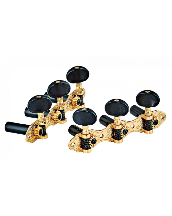 Ortega OTMDLX-GOBK DeLuxe Guitar Tuning Machines - Black/Gold