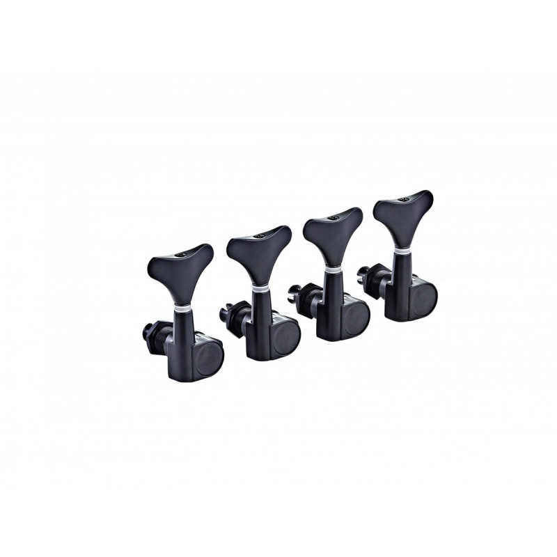 Ortega OTMEB4L-GB 4 in Line Bass Tuning Machines - Gloss Black