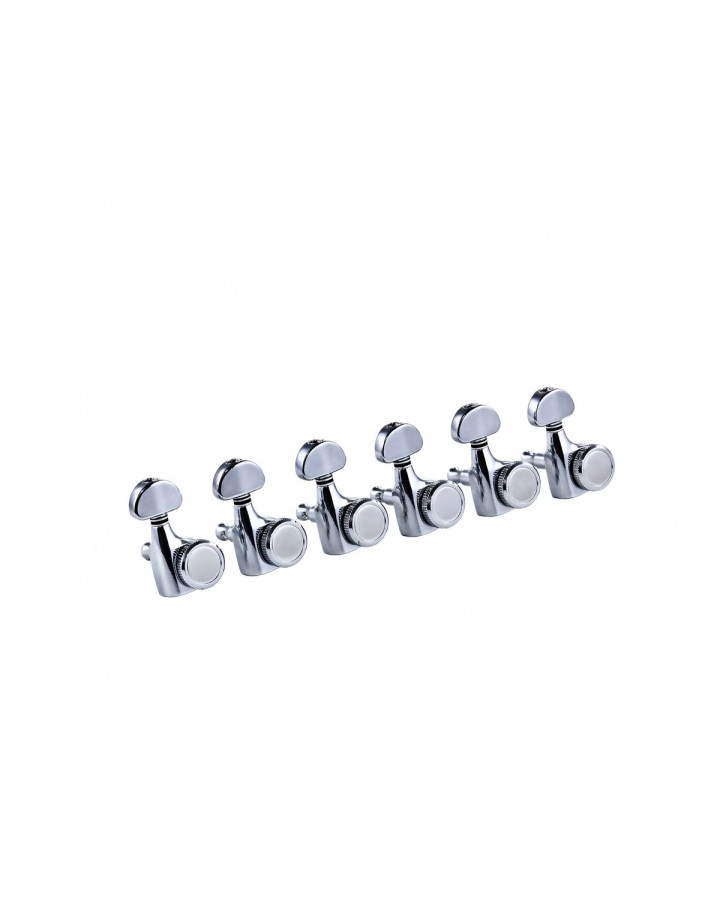 Ortega OTMLOCK6L-CR 6 in Line Guitar Locking Tuning Machines - Chrome