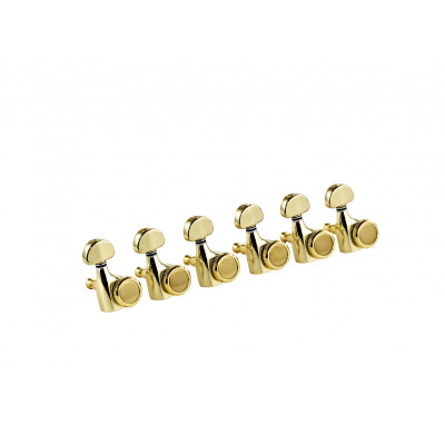 Ortega OTMLOCK6L-GO 6 in Line Guitar Locking Tuning Machines - Gold
