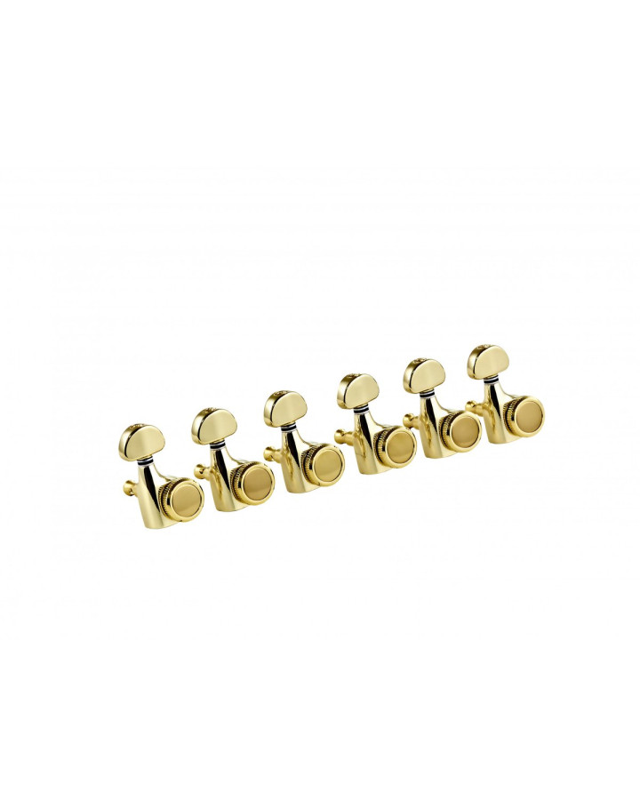 Ortega OTMLOCK6L-GO 6 in Line Guitar Locking Tuning Machines - Gold