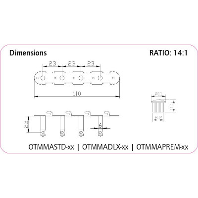 Ortega OTMMASTD-CR A-Style Mandolin Standard Tuning Machines - Chrome
