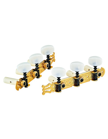 Ortega OTMSTD-GOWH Standard Guitar Tuning Machines - Gold/White