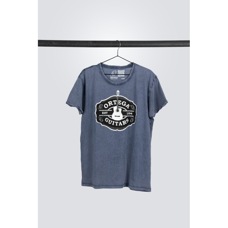 Ortega OTS4-VBL-L Americana Guitar T-Shirt - Vintage Washed Blue/L