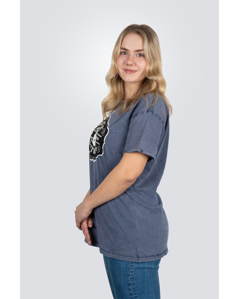 Ortega OTS4-VBL-L Americana Guitar T-Shirt - Vintage Washed Blue/L