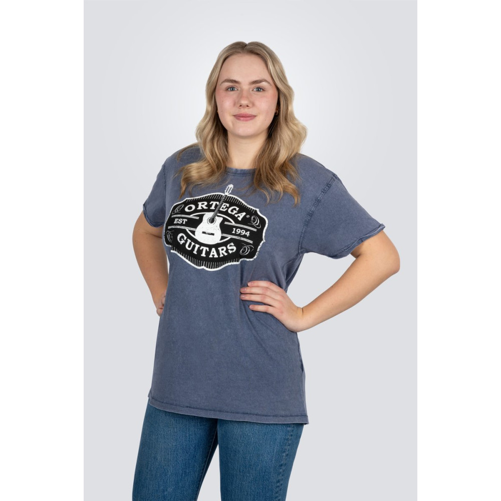 Ortega OTS4-VBL-M Americana Guitar T-Shirt - Vintage Washed Blue/M