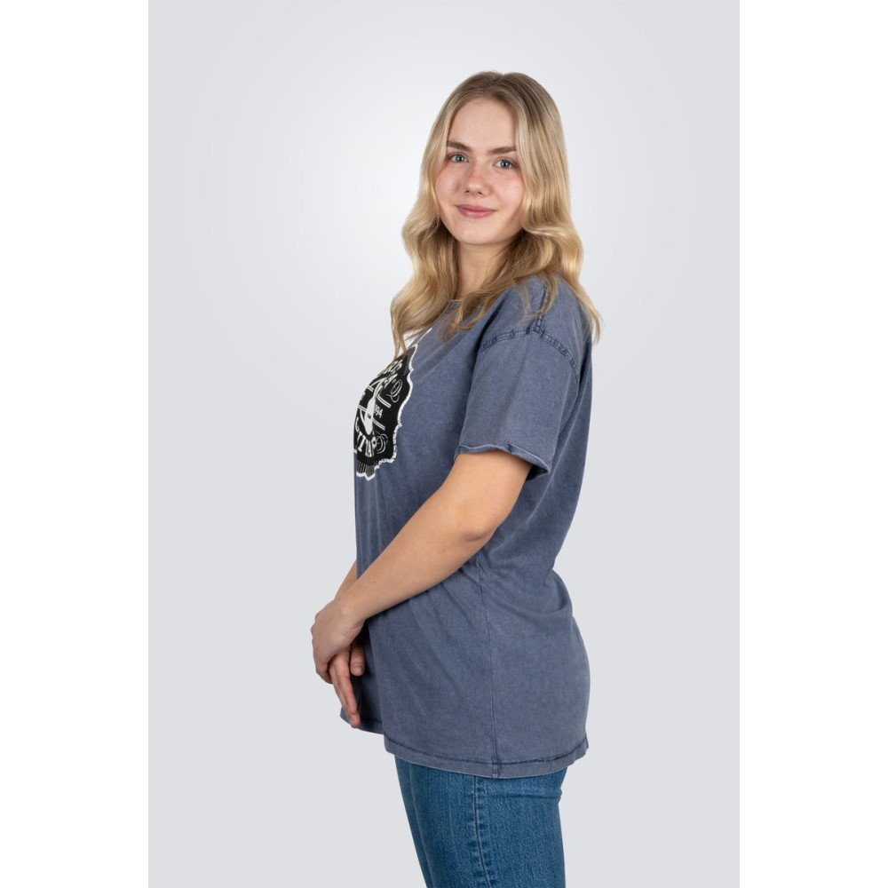 Ortega OTS4-VBL-XL Americana Guitar T-Shirt - Vintage Washed Blue/XL