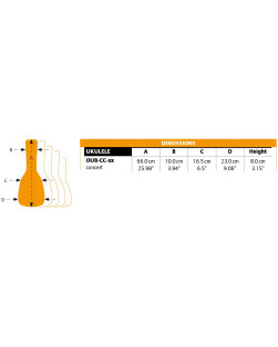Ortega OUB-CC-SUJ Jean Color Concert-Ukulele-Bag - Sun