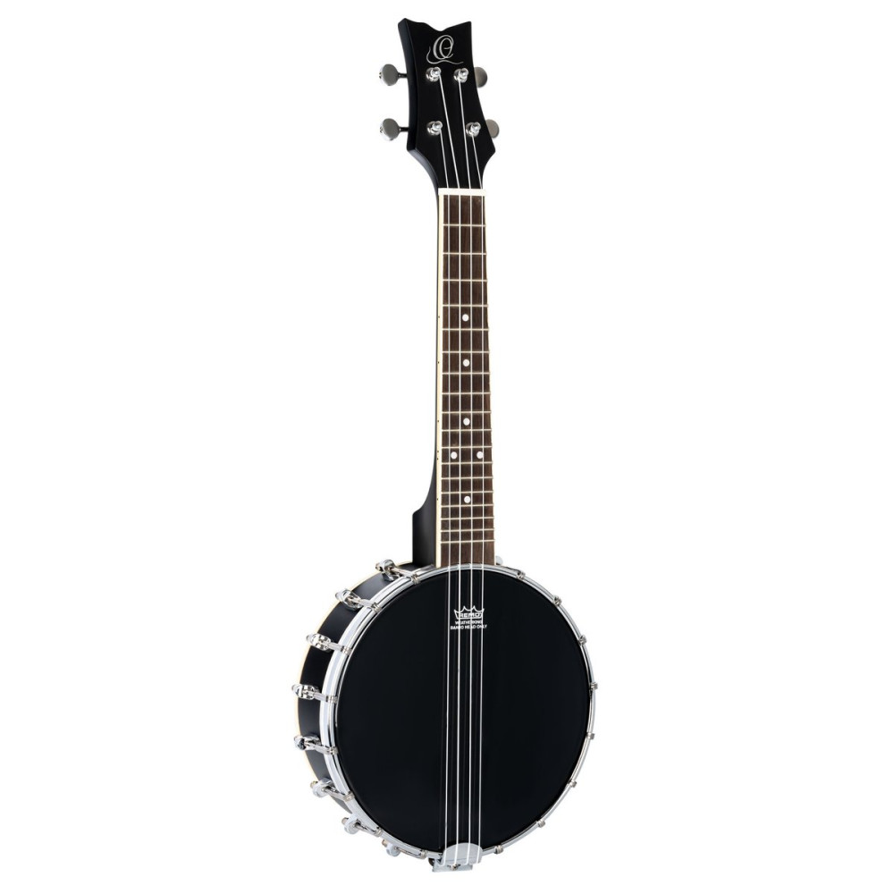 Ortega OUBJ100-SBK Banjolele Series Concert Ukulele 4 String - Maple Black + Bag