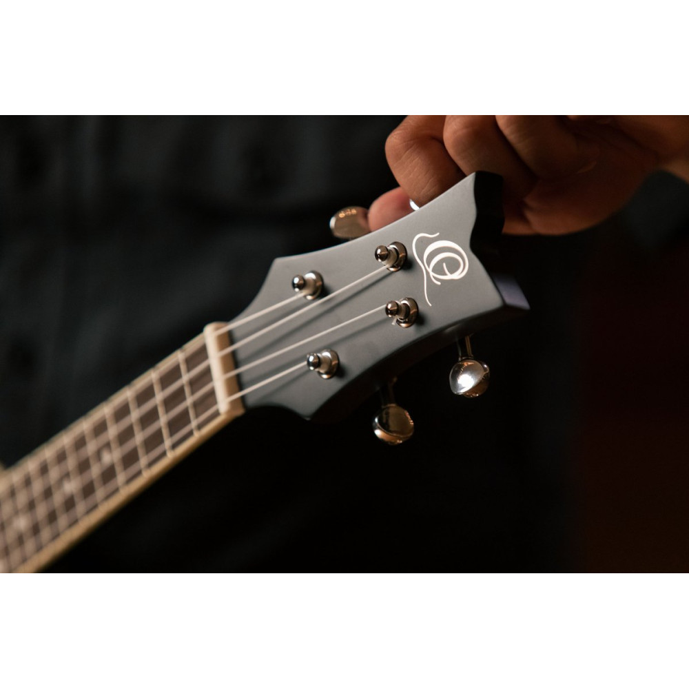 Ortega OUBJ100-SBK Banjolele Series Concert Ukulele 4 String - Maple Black + Bag