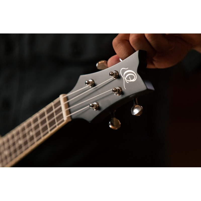 Ortega OUBJ100-SBK Banjolele Series Concert Ukulele 4 String - Maple Black + Bag